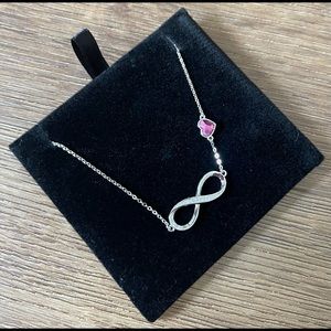 CDE-NWT 925 Swarovski Crystal Infinity Necklace